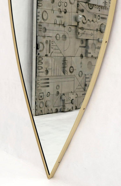 Large Tall Shield Shape Anodized Aluminum Frame Wall Mirror