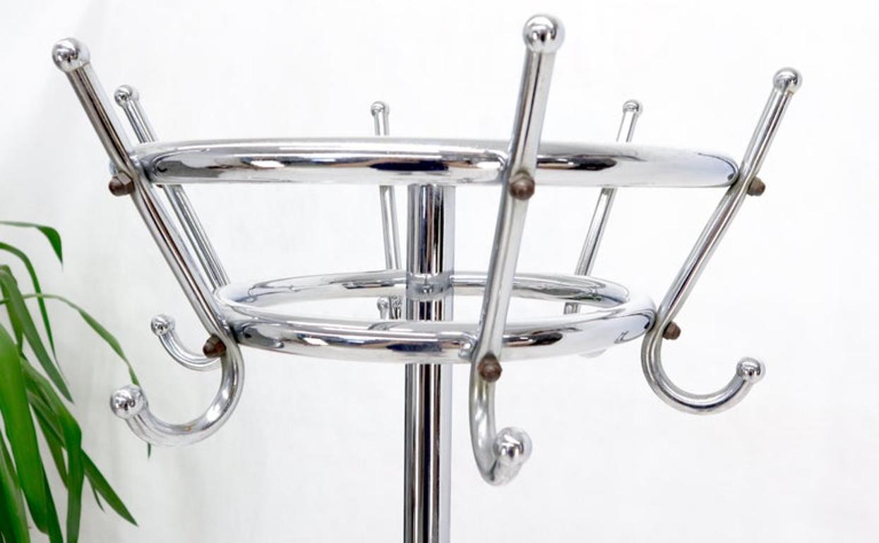 Bauhaus Mid-Century Modern Large Chrome Coat Rack