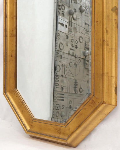 Decorative Octagon Gilt Frame Beveled Wall Mirror