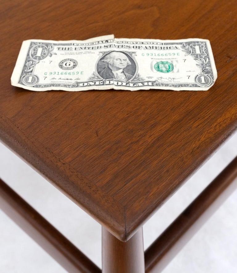 Danish Mid Century Modern Oiled Walnut Dowel Legs Square Coffee Table Mint!