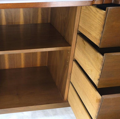 John Stuart Walnut Mid-Century Modern Long Credenza Dresser Pull Out Shelf Mint!