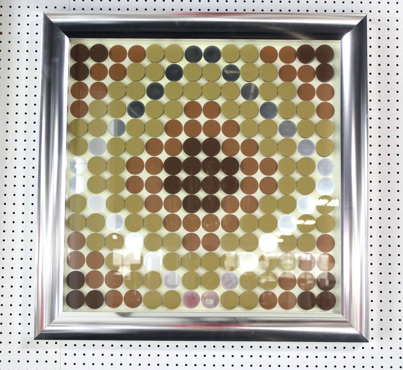 EstablishedLines Three Dimensional 3D Wall Hanging Aluminum Frame Plaque Art Painting on Glass