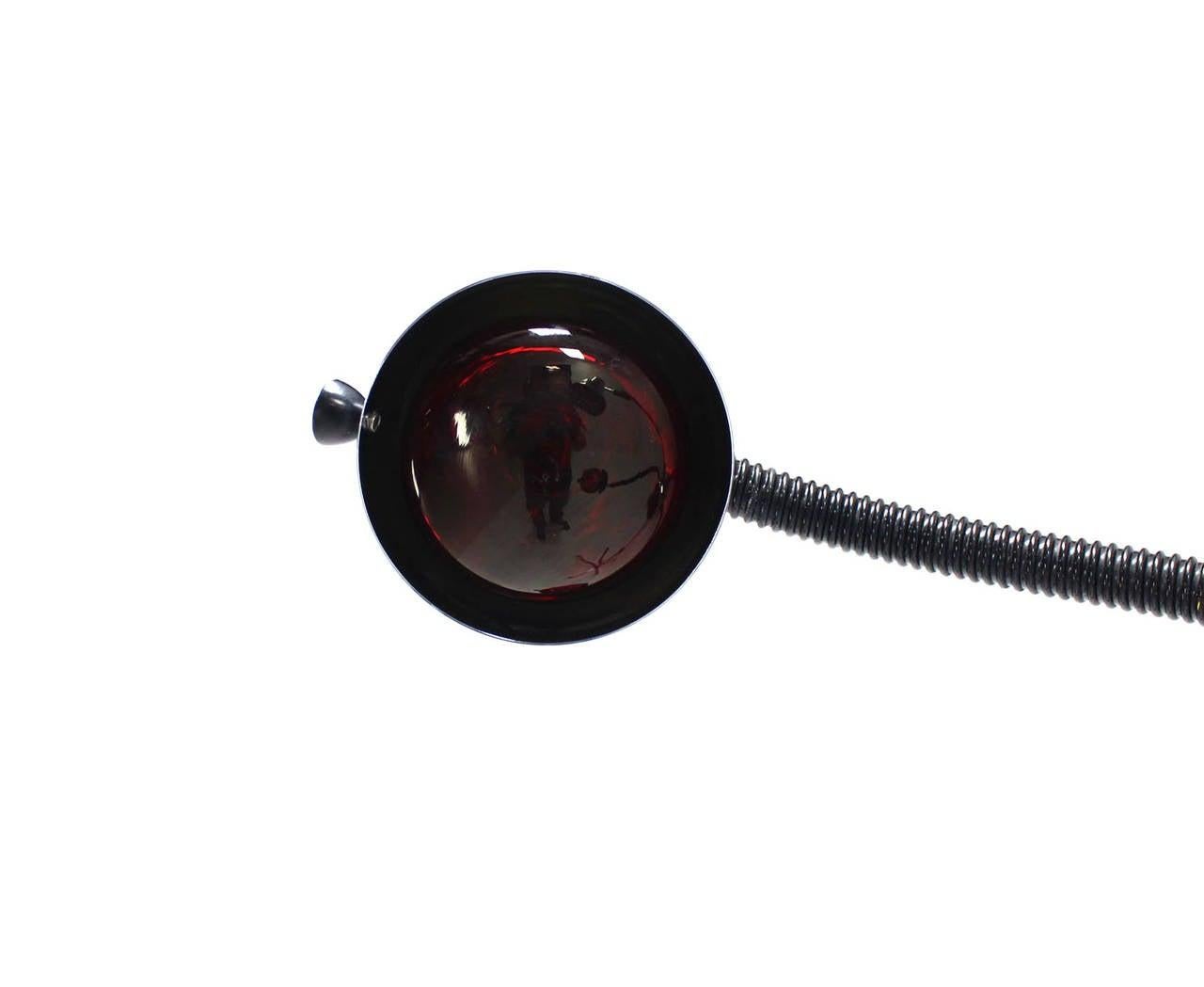 EstablishedLines Chrome Wheel Base Mid-Century Modern Adjustable Four-Arm Lamp Heat Lamps