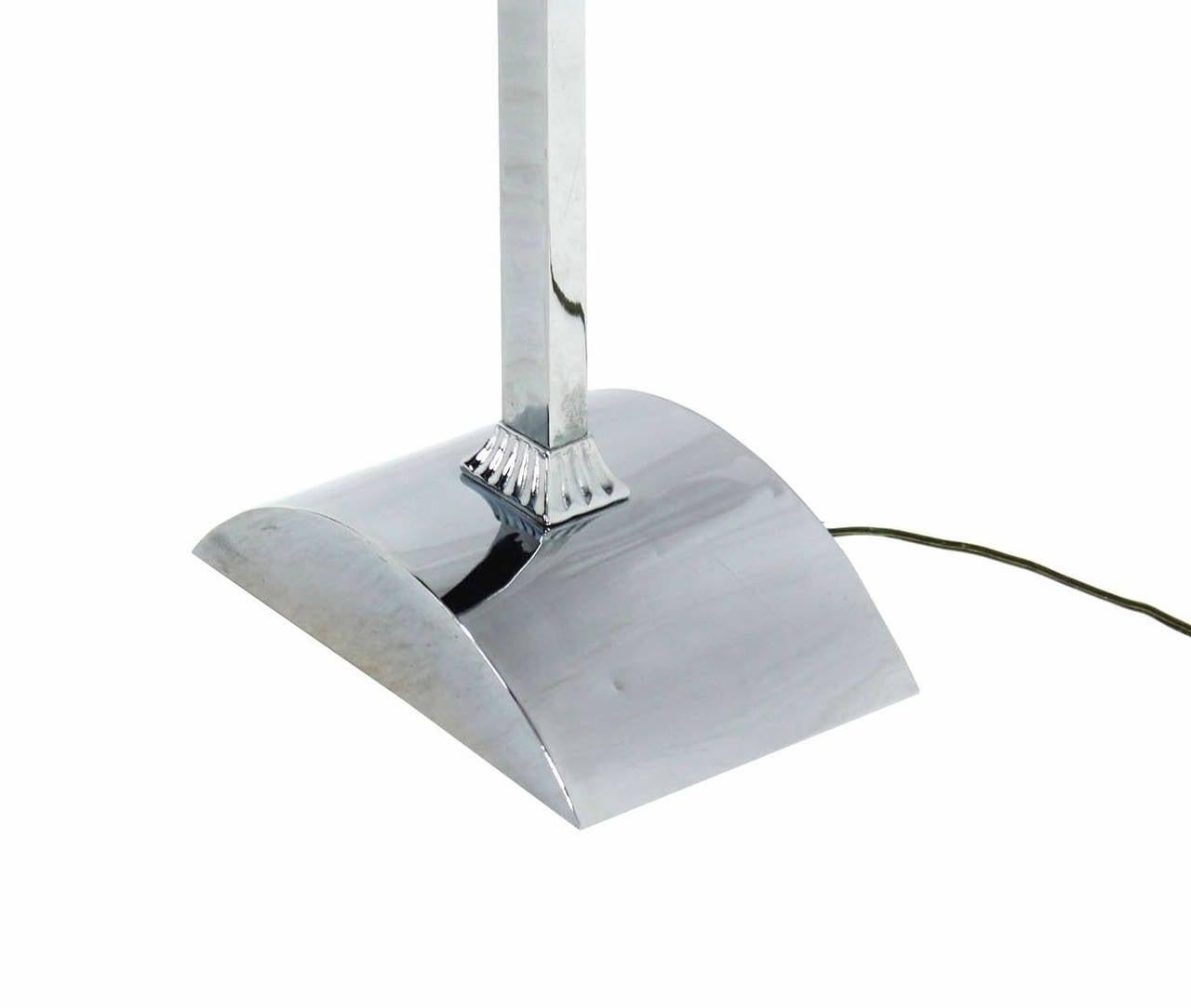 EstablishedLines Polished Chrome Mid Century Modern Floor Lamp Torchere Dimer Mint!