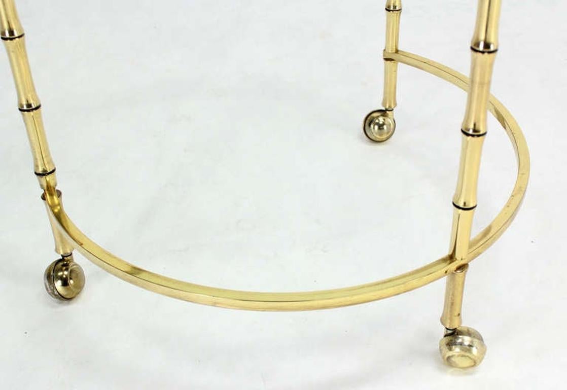 EstablishedLines Heavy Solid Bronze Faux Bamboo Expansion Round Nesting Coffee Side Tables MINT!