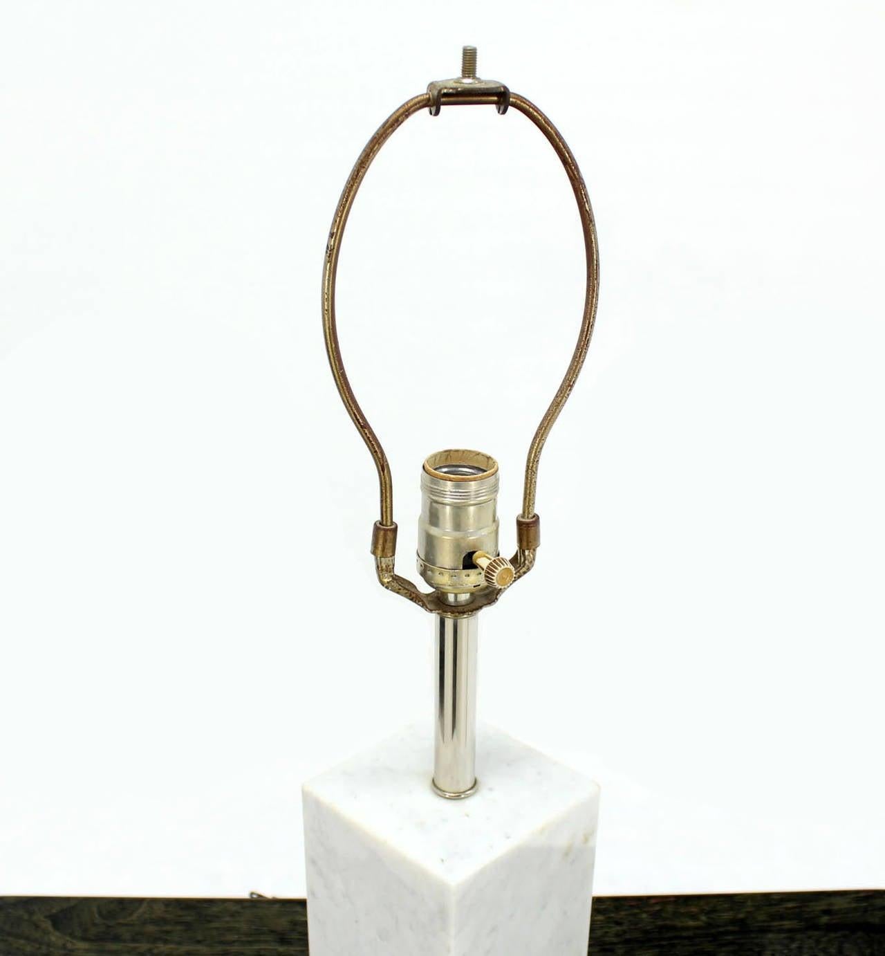 Mid Century Modern Marble Cube Square Shape Modern Table Lamp MINT!
