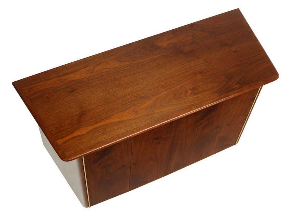 EstablishedLines Pair HANGING Walnut Mid-Century Danish Modern Floating Dressers Console Cabinets