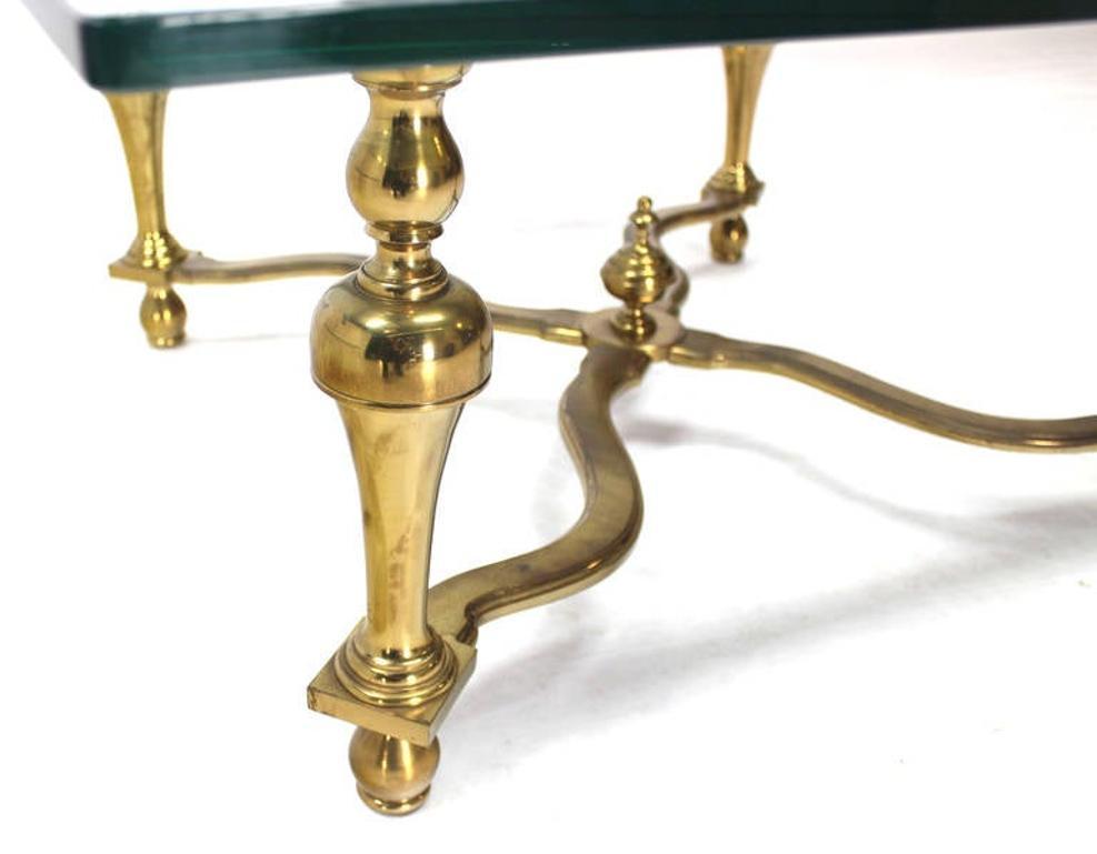 Hollywood Regency Mid Century Modern Jansen Style Square Glass Top Coffee Table