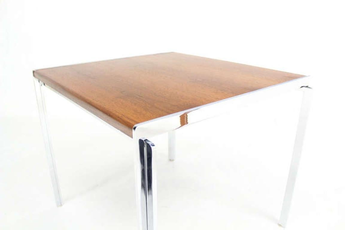 EstablishedLines Mid-Century Modern Stow Davis Walnut and Chrome 24"H Side Coffee End Table MINT!