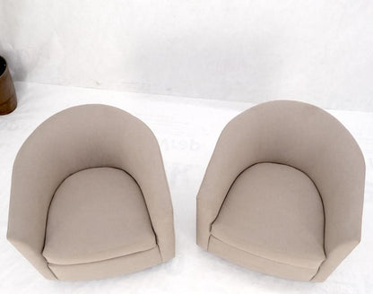 Pair of New Alcantera Upholstery Barrel Back Tub Baughman Lounge Chairs SHARP!