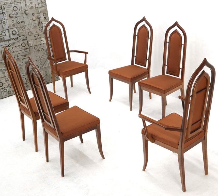Set of 6 Danish Mid-Century Modern Dining Chairs Dome Shape Back Oiled Walnut