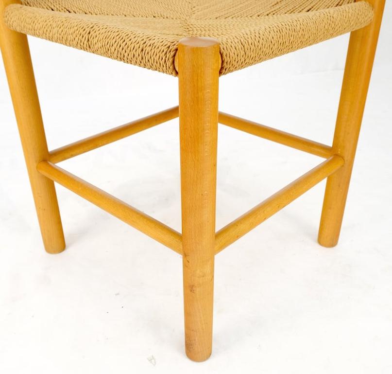 Danish Mid-Century Modern Fritz Hansen Rush Seat Bent Wood Corner Chair MINT!