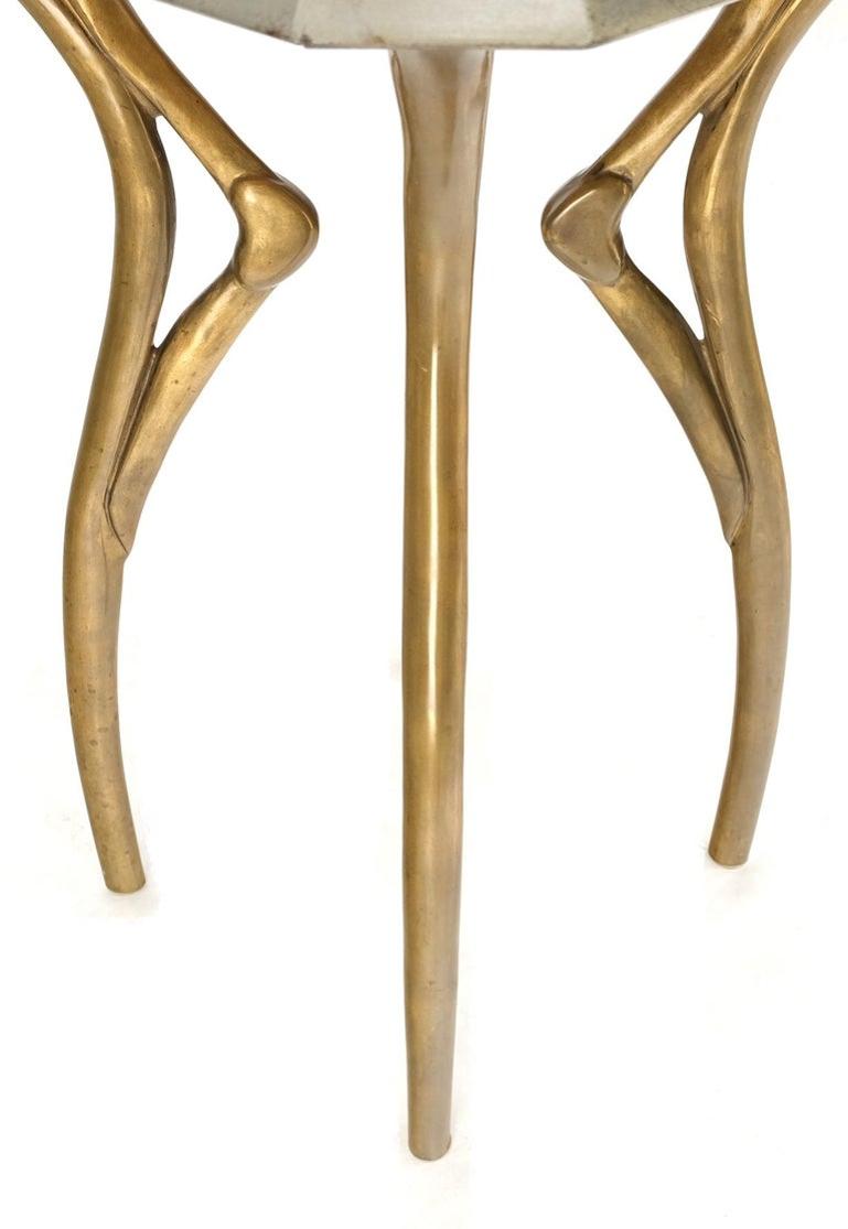 Heavy Cast Bronze Legs Studio Made Sculptural Side Cafe Petit Dining Table Stand
