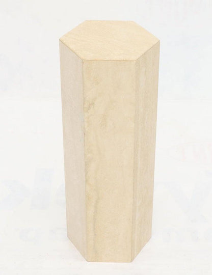 Mid-Century Modern Travertine Marble Tall Tower Shape Table Pedestal