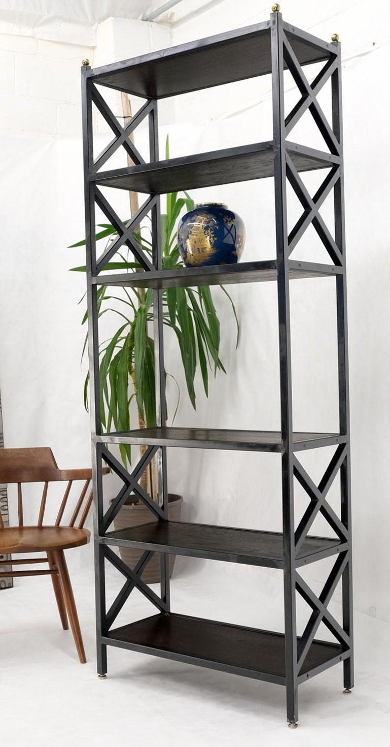 Metal X Shape Base Six Tier Shelves Etagere