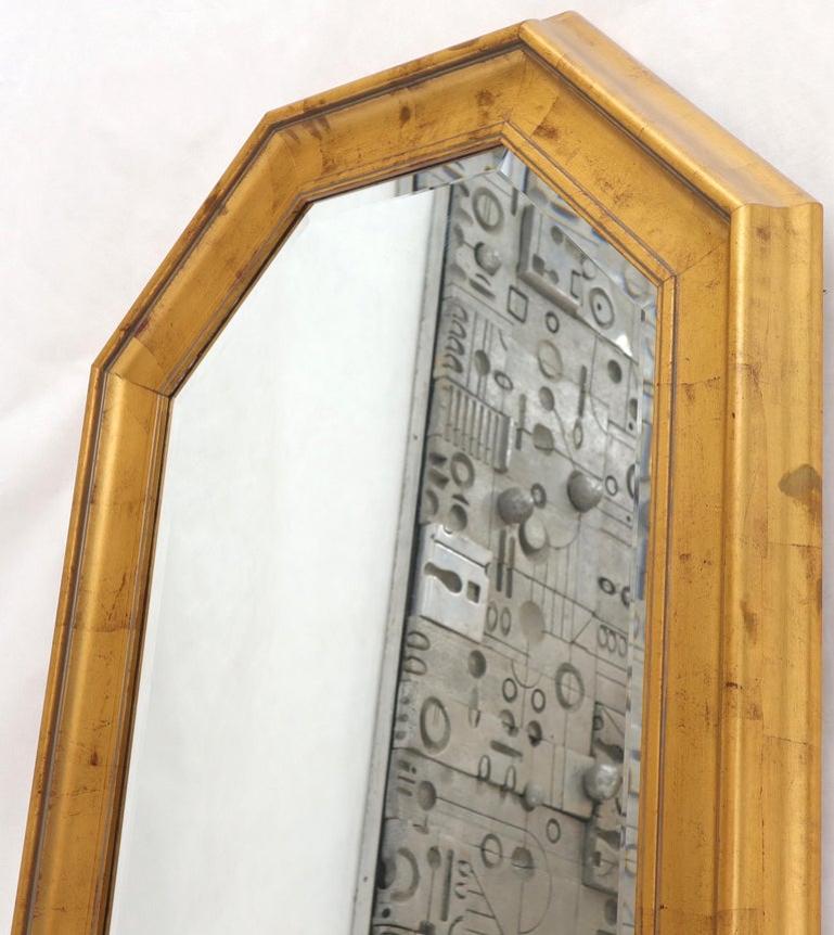 Decorative Octagon Gilt Frame Beveled Wall Mirror