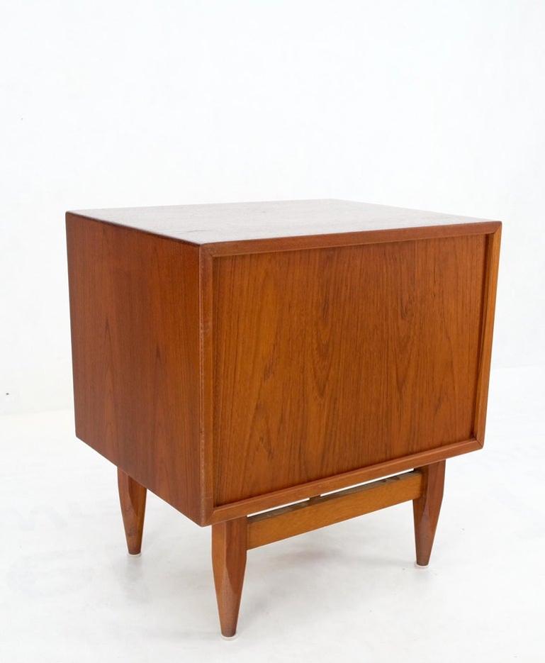 Danish Mid-Century Modern Tambour Door One Drawer End Table Night Stand Mint!