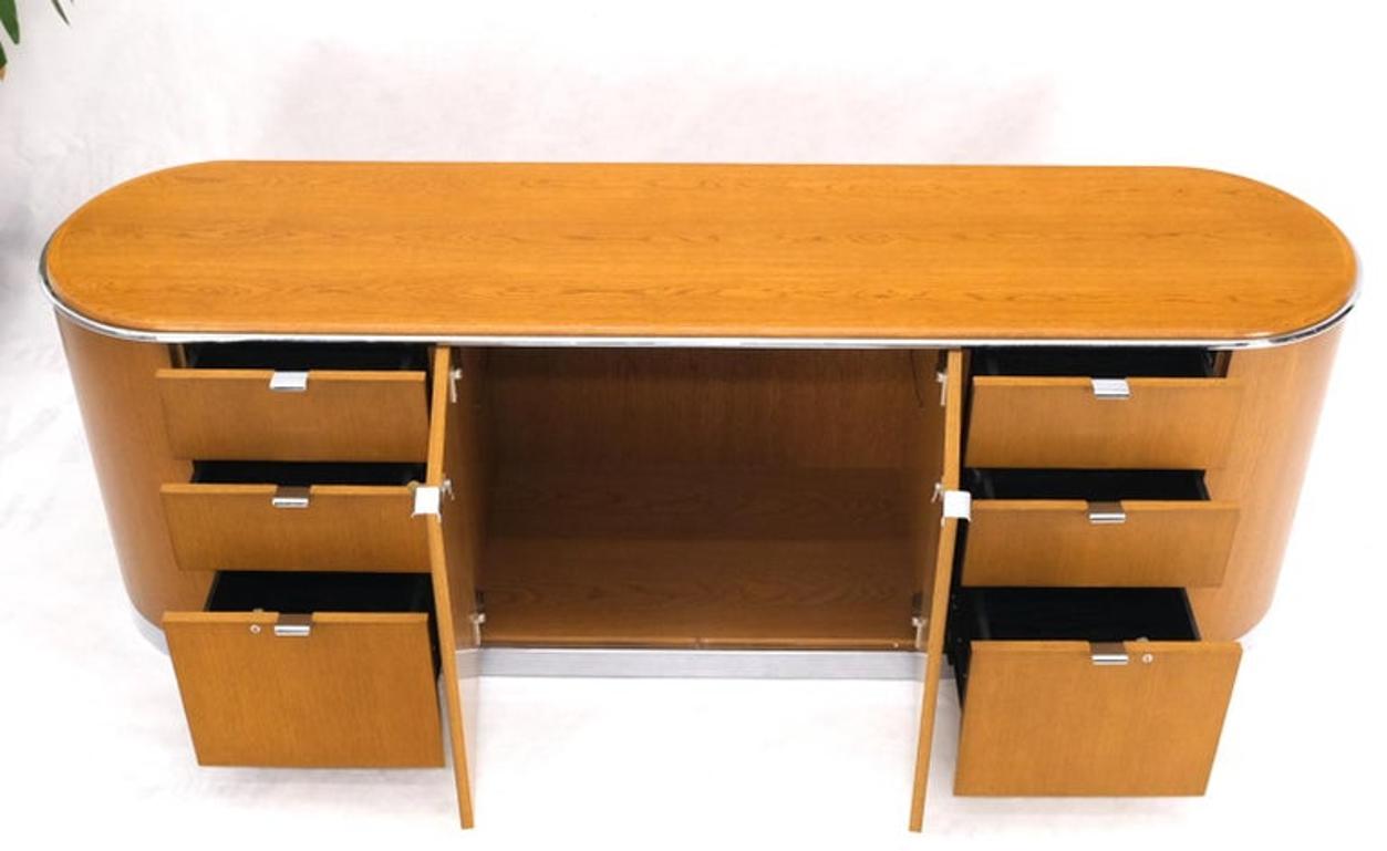 Mid Century Modern Long Rounded Sides Credenza by Thonet
