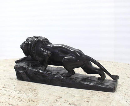 Artist Signed Ceramic Sculpture of Lion