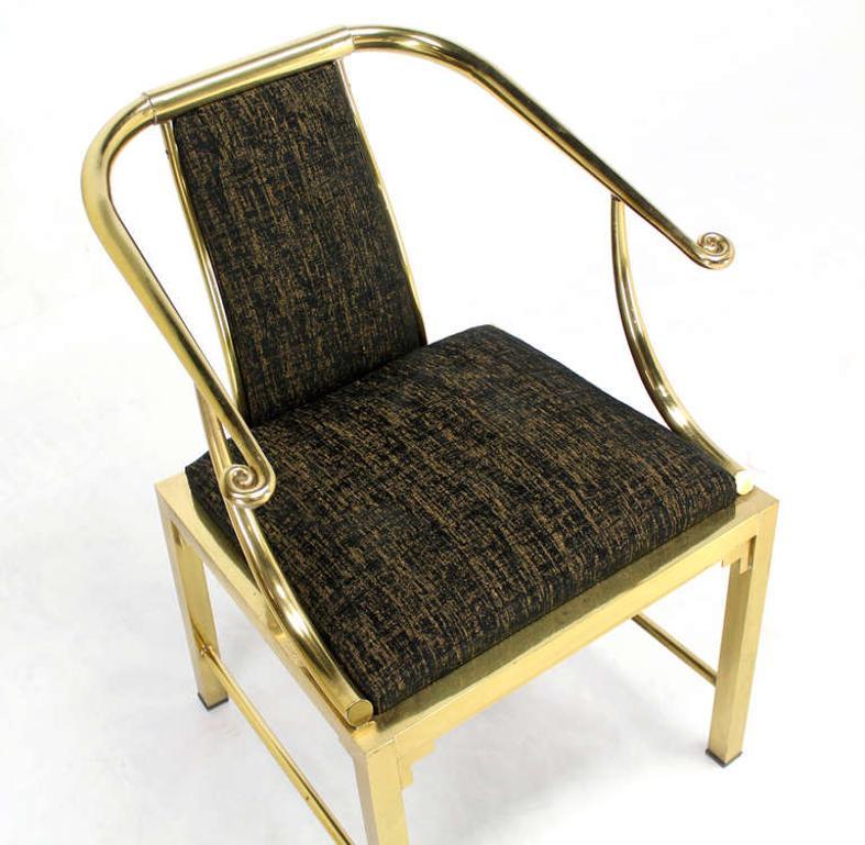 EstablishedLines Pair of Decorative Forged Solid Brass Barrel Back Chairs by Mastercraft MINT!