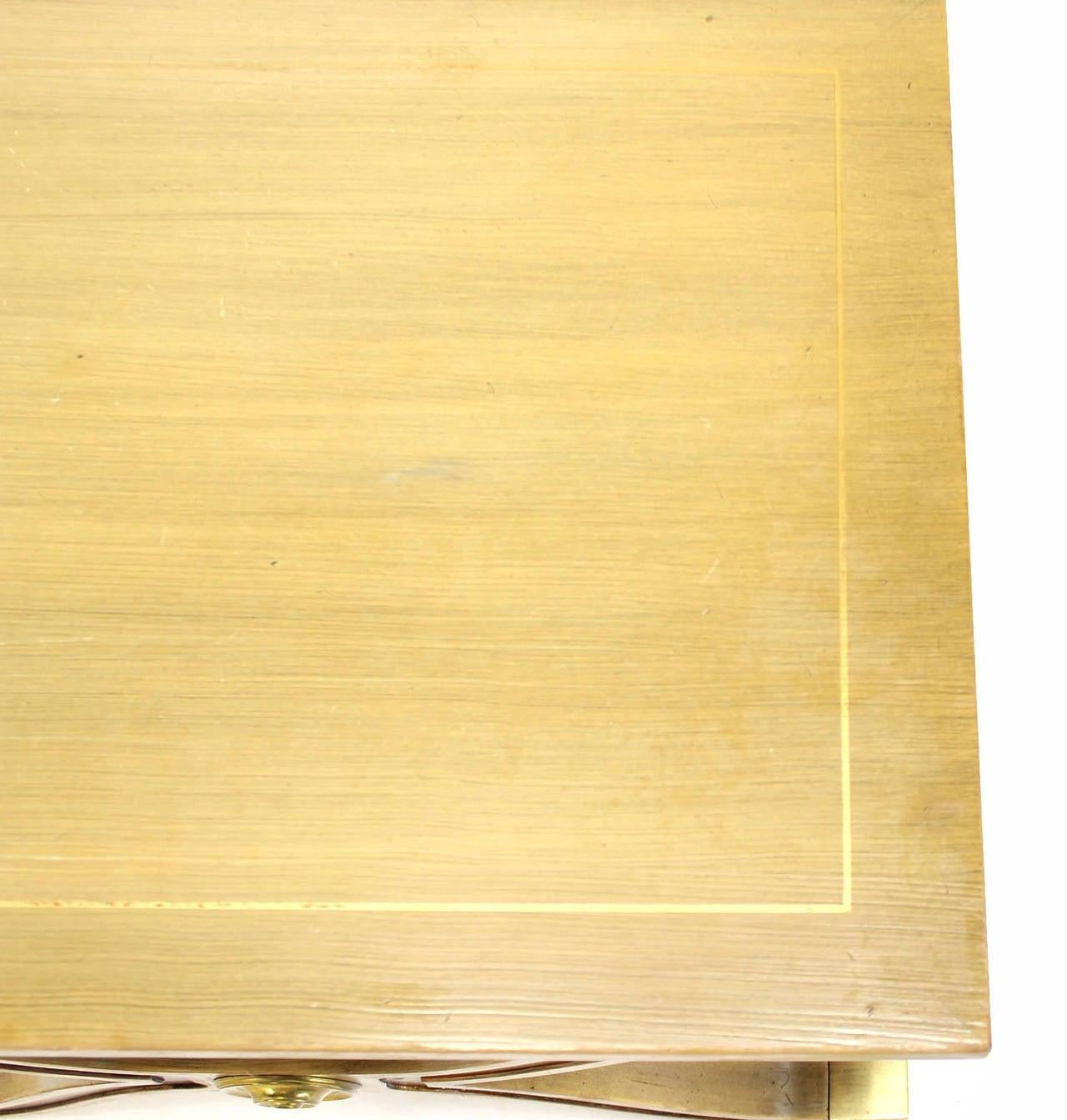 EstablishedLines Heritage Henredon Hollywood Regency Mid Century X-Base Side Table Bench Brass