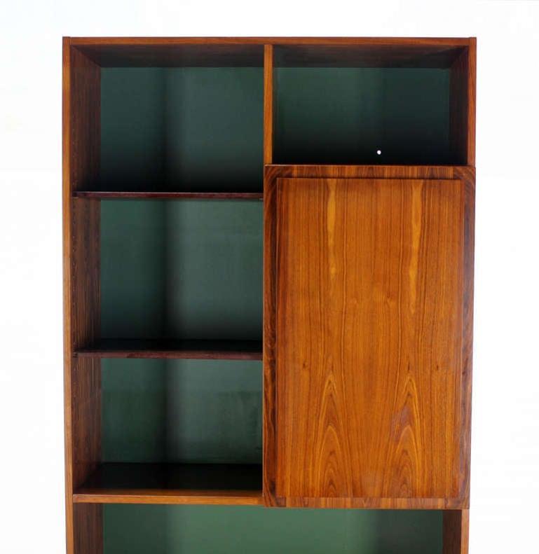 EstablishedLines Danish Mid Century Modern Rosewood Wall Unit Shelves 3 Door Compartments MINT