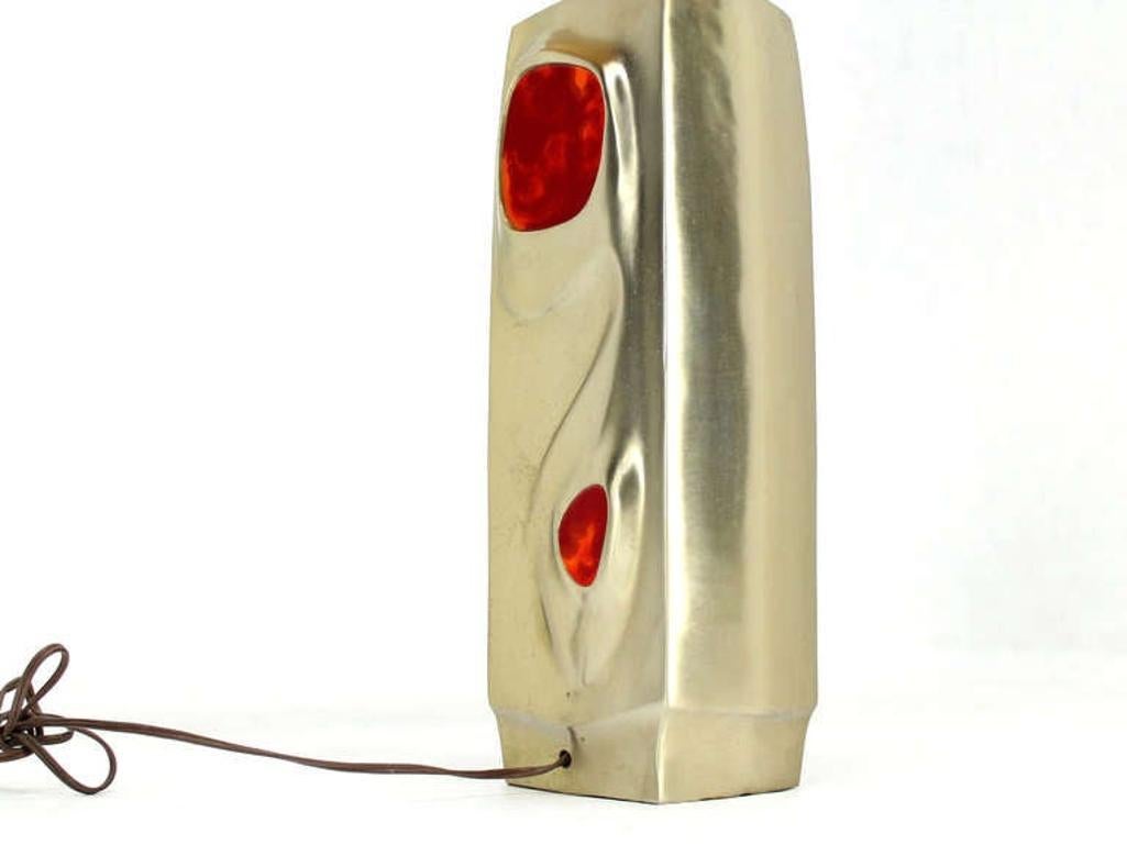 EstablishedLines Mid-Century Modern Art Nouveau Revival Style Cast Metal Base Table Lamp MINT!