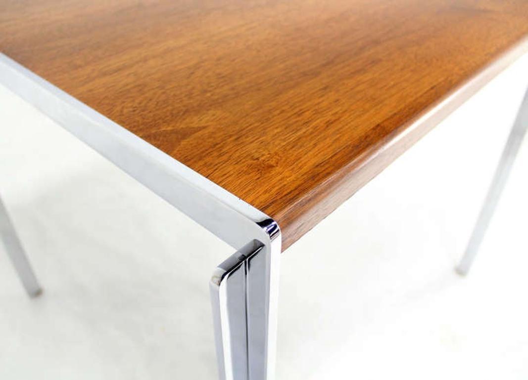 EstablishedLines Mid-Century Modern Stow Davis Walnut and Chrome 24"H Side Coffee End Table MINT!