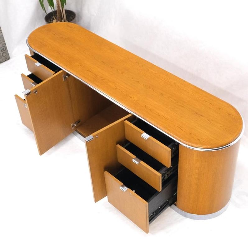 Mid Century Modern Long Rounded Sides Credenza by Thonet