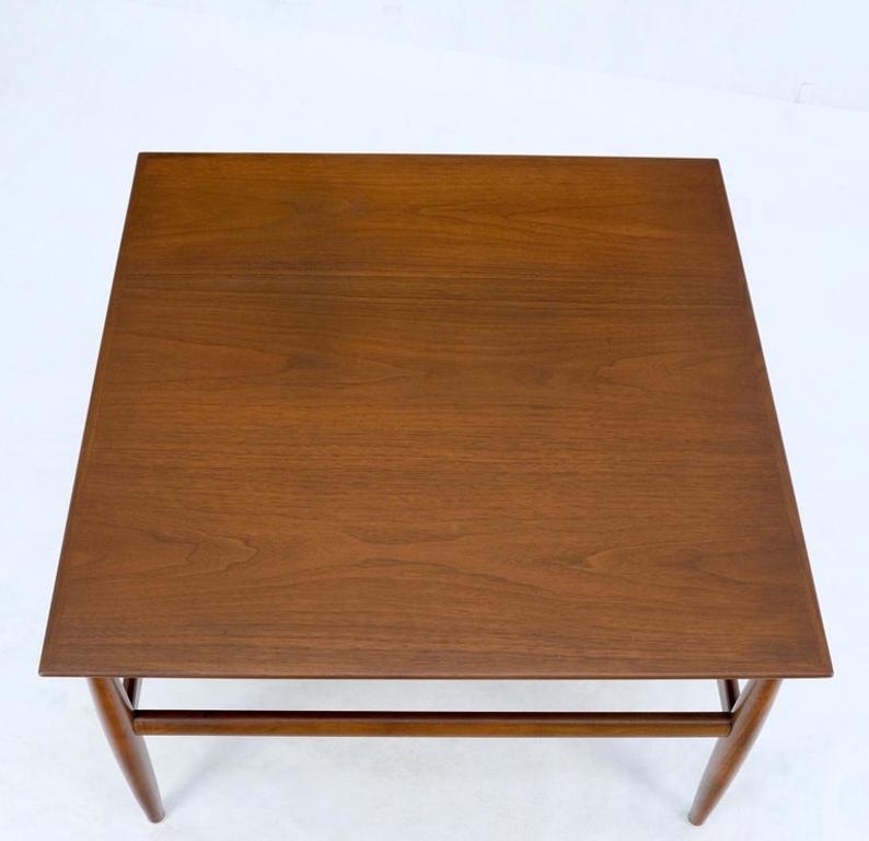 Danish Mid Century Modern Oiled Walnut Dowel Legs Square Coffee Table Mint!