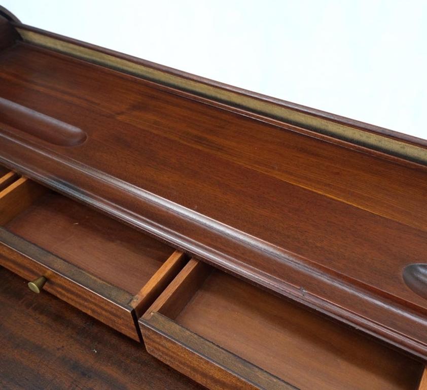 Petit Roll Top Mahogany Mechanical Desk Writing Table Tapered Legs Mid Century