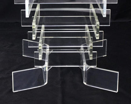 Stacked Lucite Base Round Gueridon Center Table