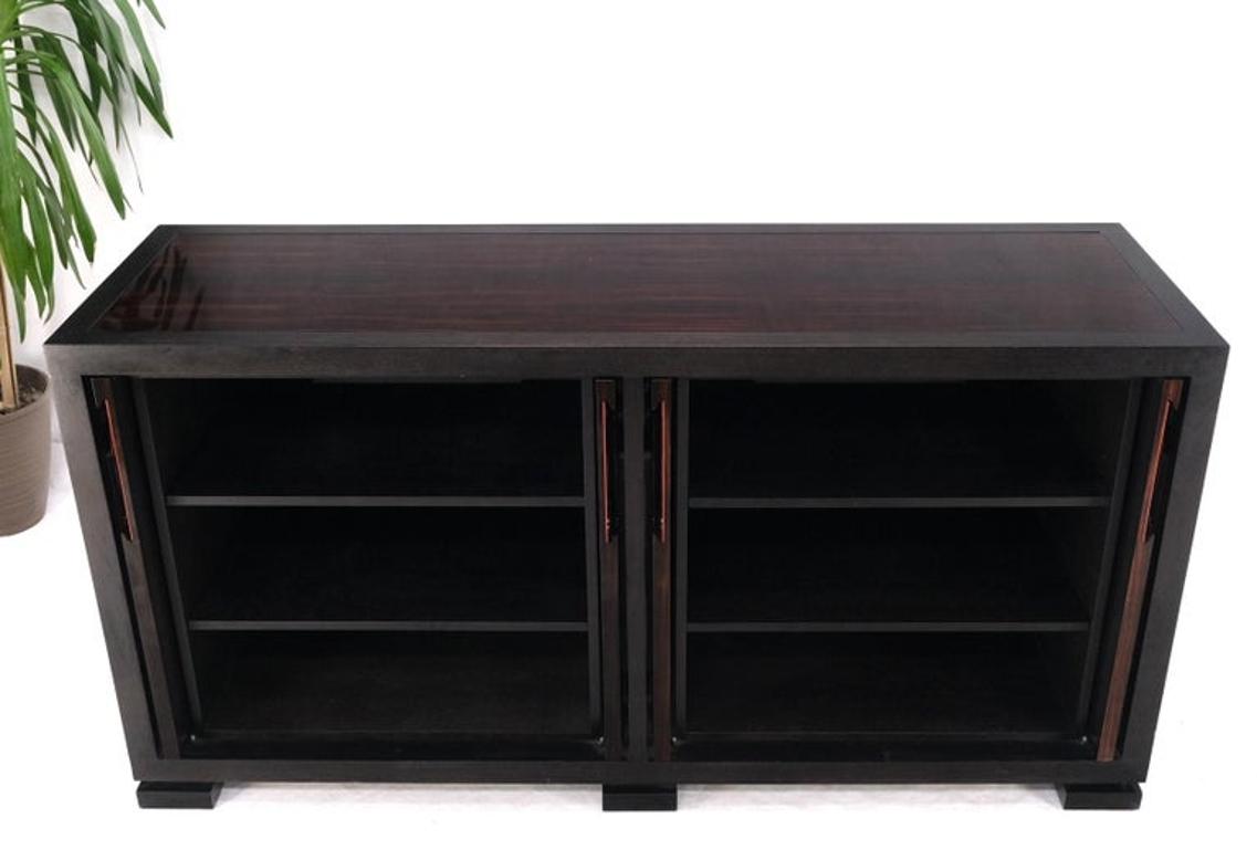 Christian Liaigre Holly Hunt Rosewood Ebonized Trim 4 Door Compartment Credenza