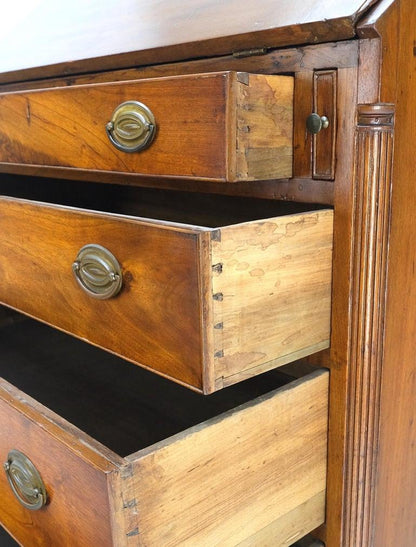 Antique 19th Century Dovetail Joints Secretary Drop Front Desk w Drawers Dresser