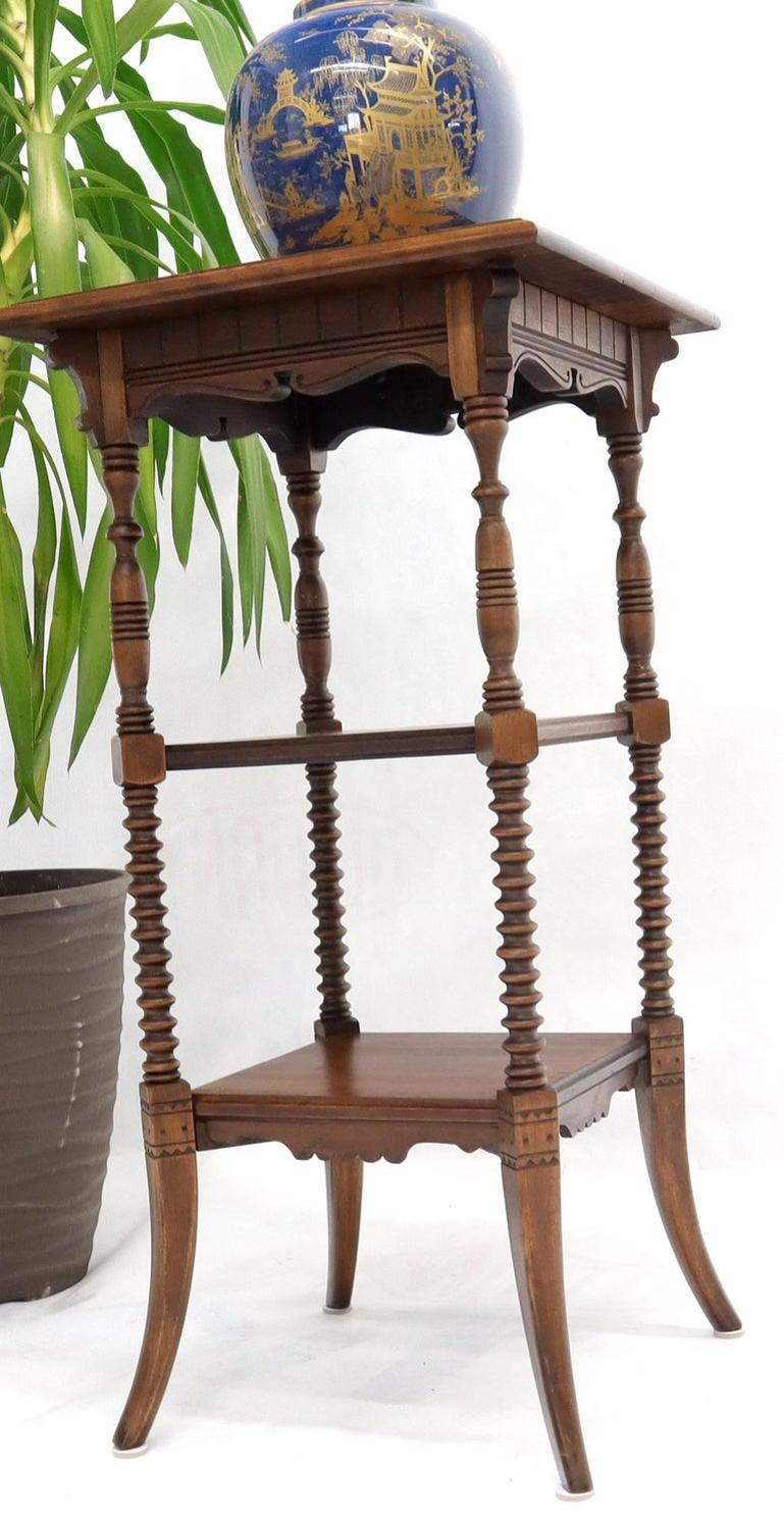 Victorian Square Three-Tier Stand Corner Lamp Occasional Table Stand