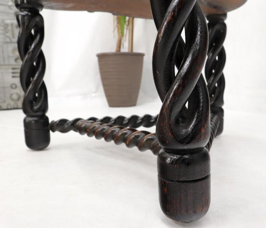 Pierce Carved Wood Oak Tri Legged Arm Chair