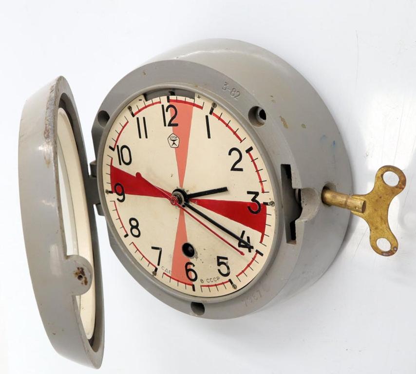 Midcentury Space Ship Era Wind Up Wall Clock 1960s Made in USSR