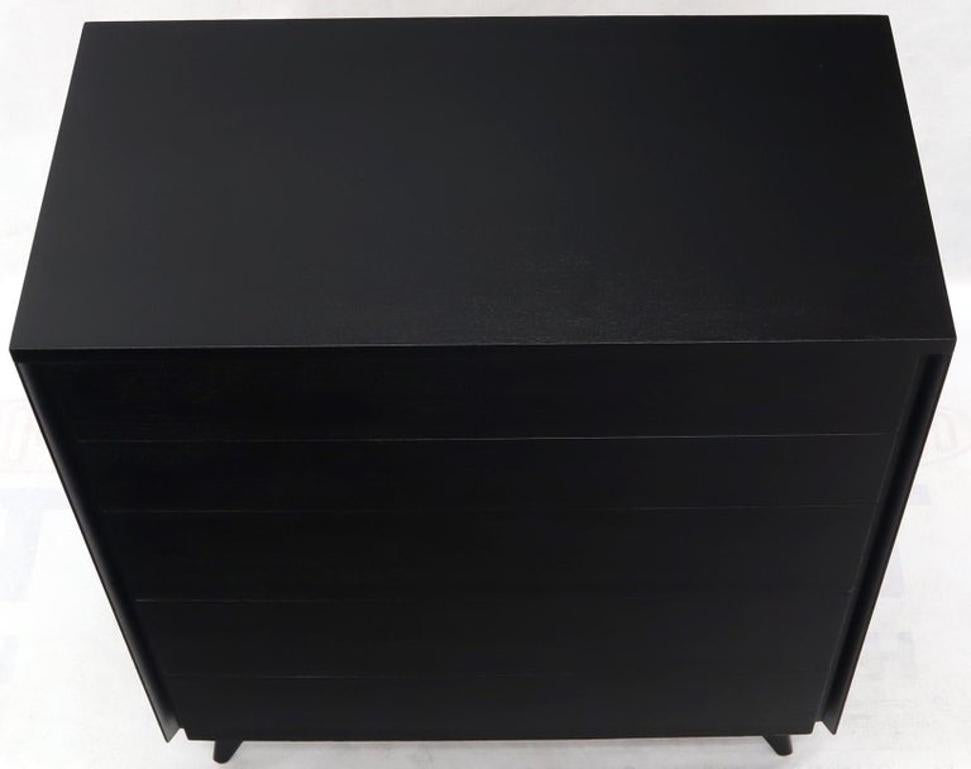Five Drawers Black Lacquer Mahogany High Chest Dresser by John Stuart