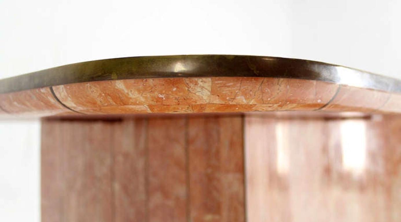 EstablishedLines Maitland Smith Tessellated Stone Brass Mid Century Modern Rectangle Coffee Table