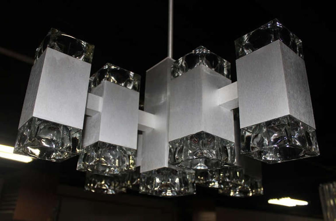 EstablishedLines Gaetano Sciolari Mid-Century Modern Seventeen Light Ice Cube Chandelier MINT!