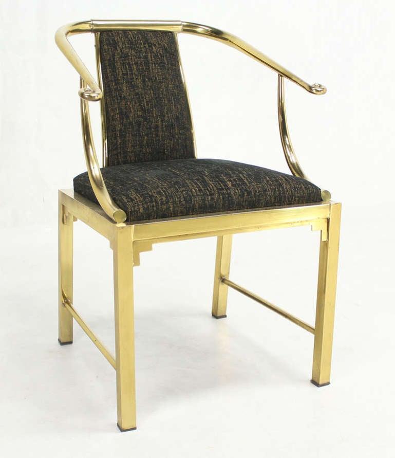 EstablishedLines Pair of Decorative Forged Solid Brass Barrel Back Chairs by Mastercraft MINT!