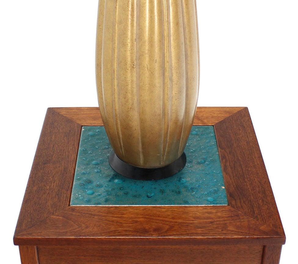 EstablishedLines Midcentury 37" Tall Carved Gilt Vegetable Squash Shape Table Lamp circa 1970s