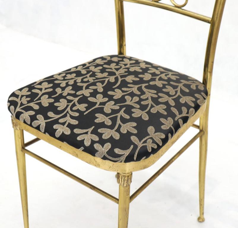 Set of 4 Italian Mid-Century Modern Chiavari Brass Chairs