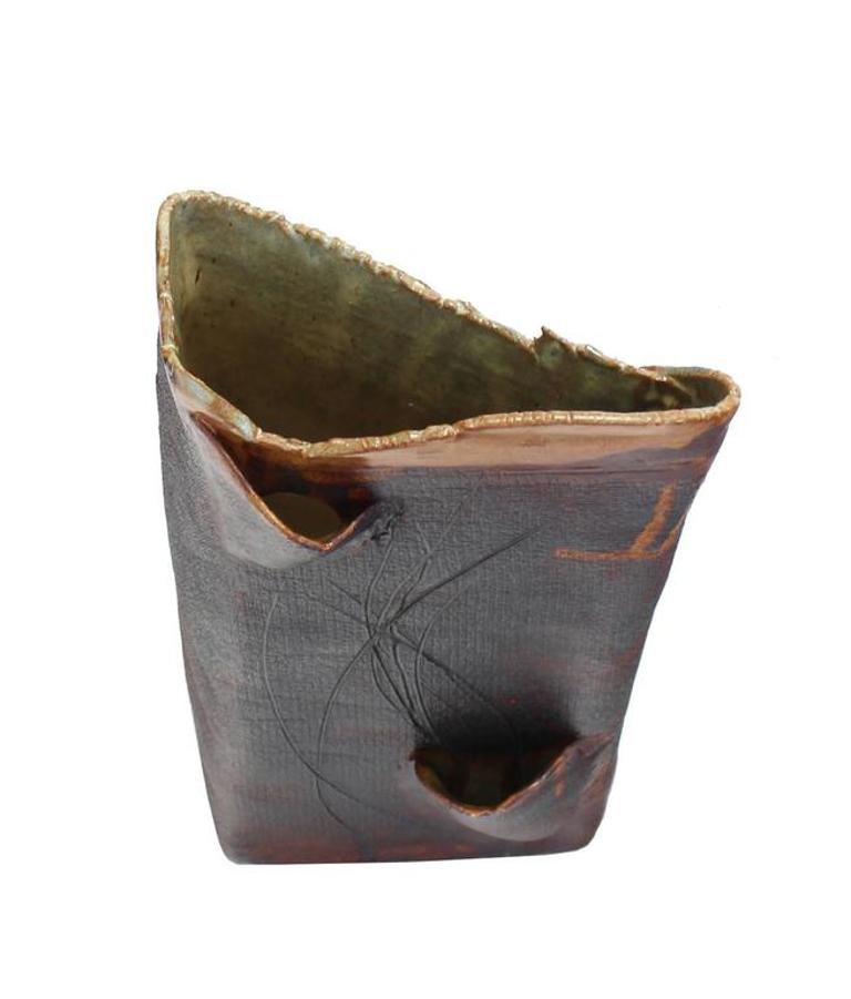 Artist Signed Ceramic Organic Shape Vase