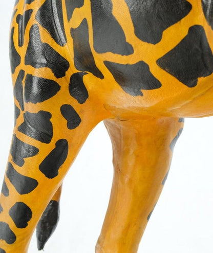 Large Tooled Leather Sculpture of a Giraffe