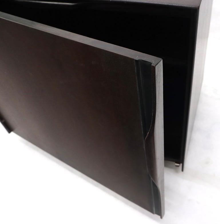 Mid-Century Modern Cube Shape Compact Liquor Cabinet End Table Espresso Finish
