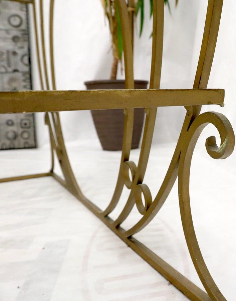 Decorative Gold Gilt Wrought Iron Glass Shelves Étagère