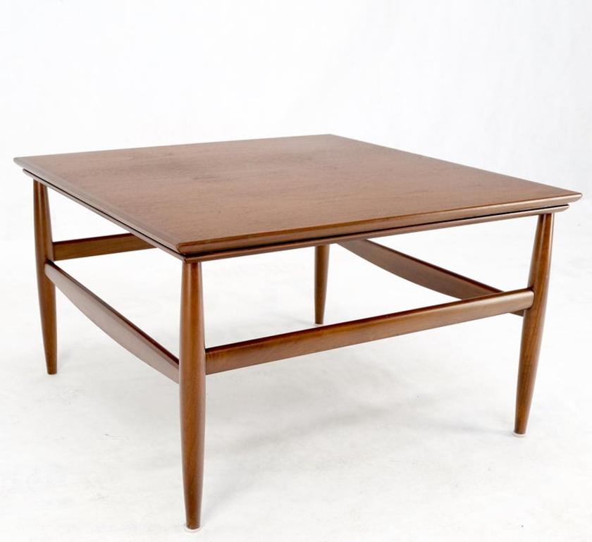 Danish Mid Century Modern Oiled Walnut Dowel Legs Square Coffee Table Mint!