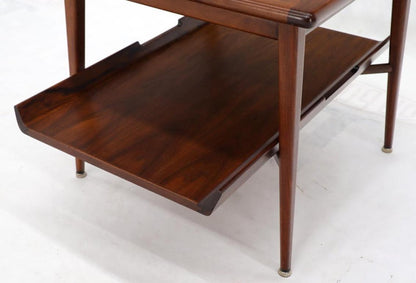 Pair of Mid-Century Modern Oiled Walnut End Side Tables