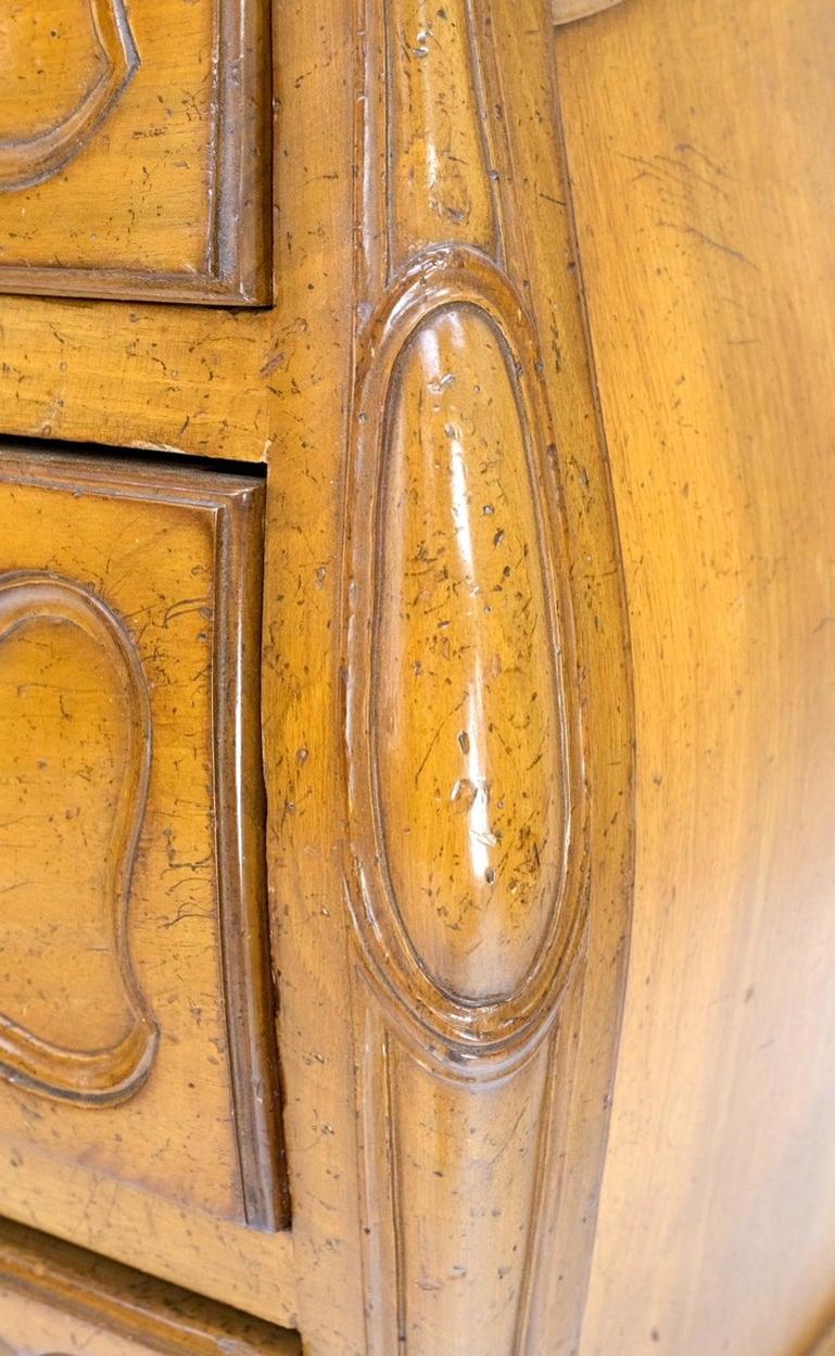 Pair Country French Bombay Shape Three Drawers Dressers Commodes Chests 3 Drawer